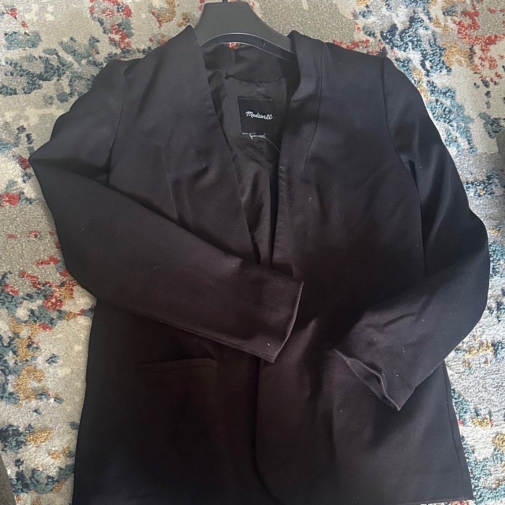 Madewell Charcoal Lapel-less V neck Classic Blazer